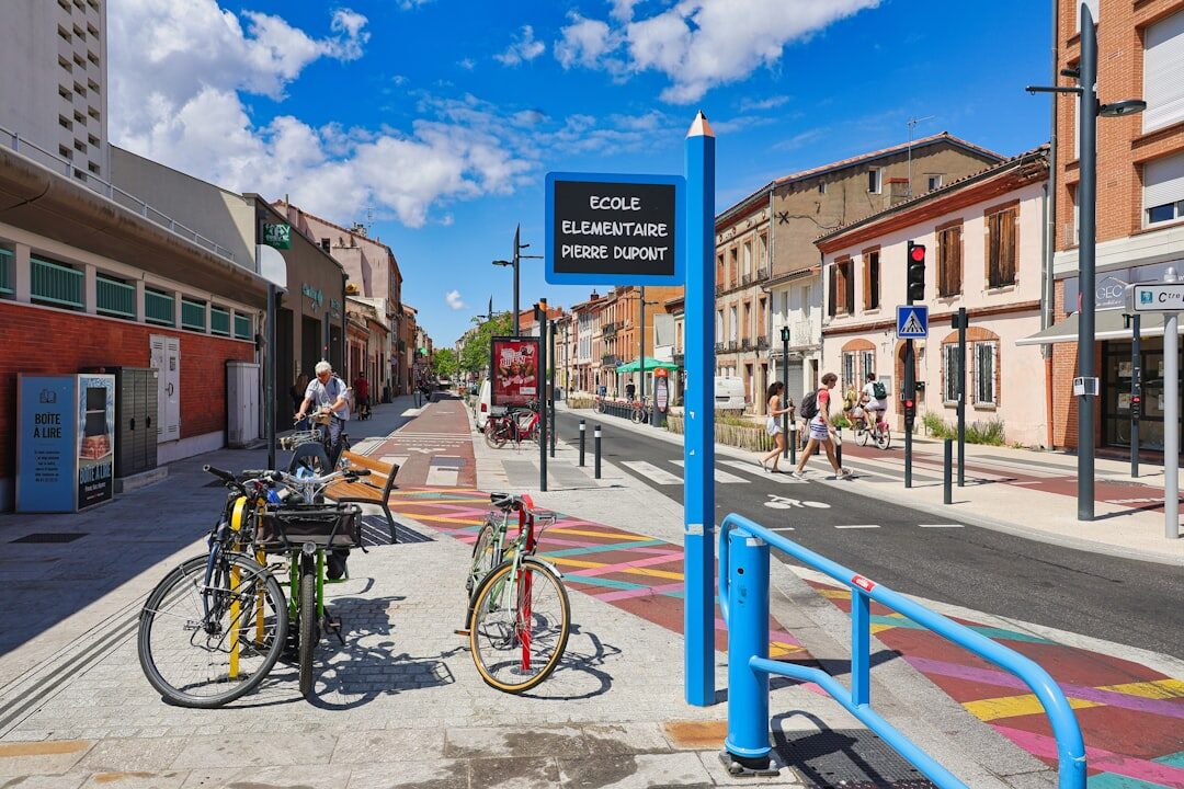 urban street scene with locals
