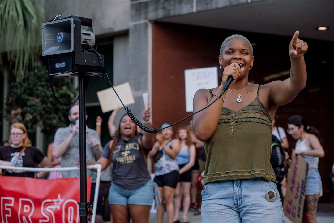 young woman activist speaking