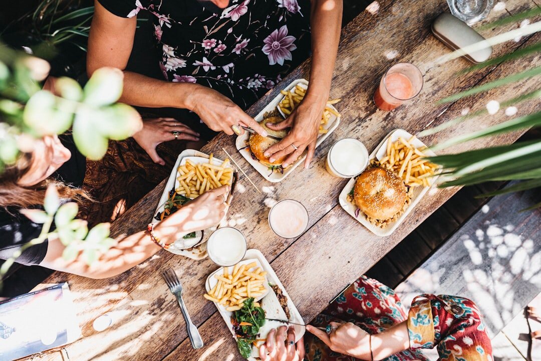 group of women sharing meal